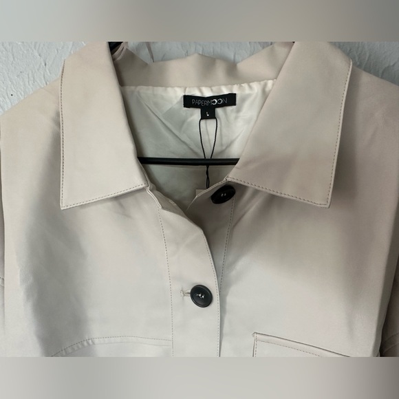 NWT Faux Leather Tan Shacket - Picture 3 of 3